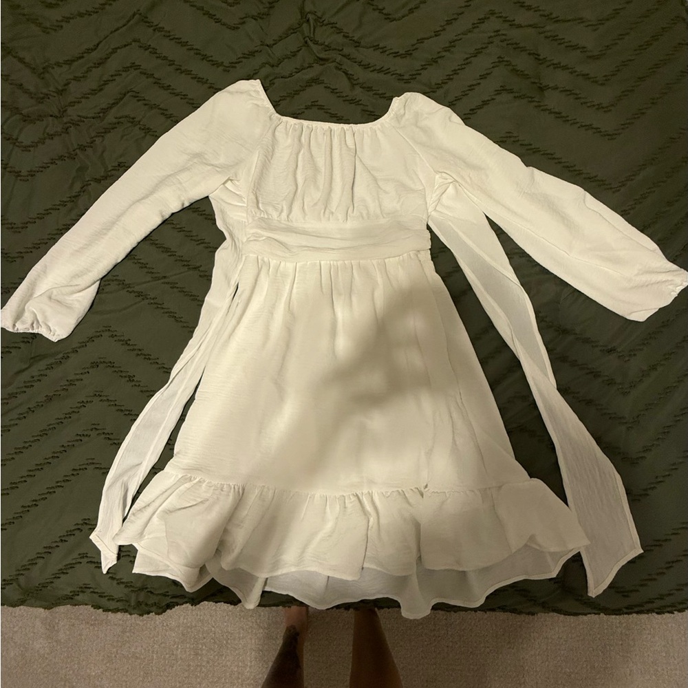 White Tie Back Dress